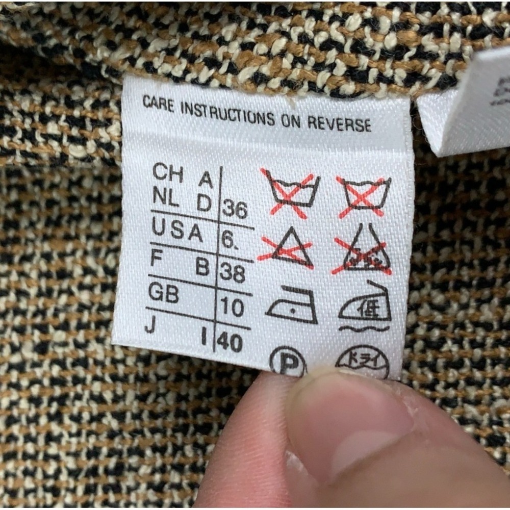 MaxMara Long Tweed Vest Women's 6 Tan Sleeveless Single Button Linen Blend Italy - Picture 7 of 11
